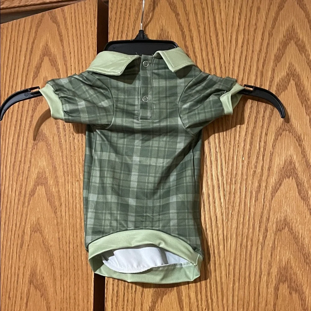 🐾 Green Plaid Dog Collared Shirt
